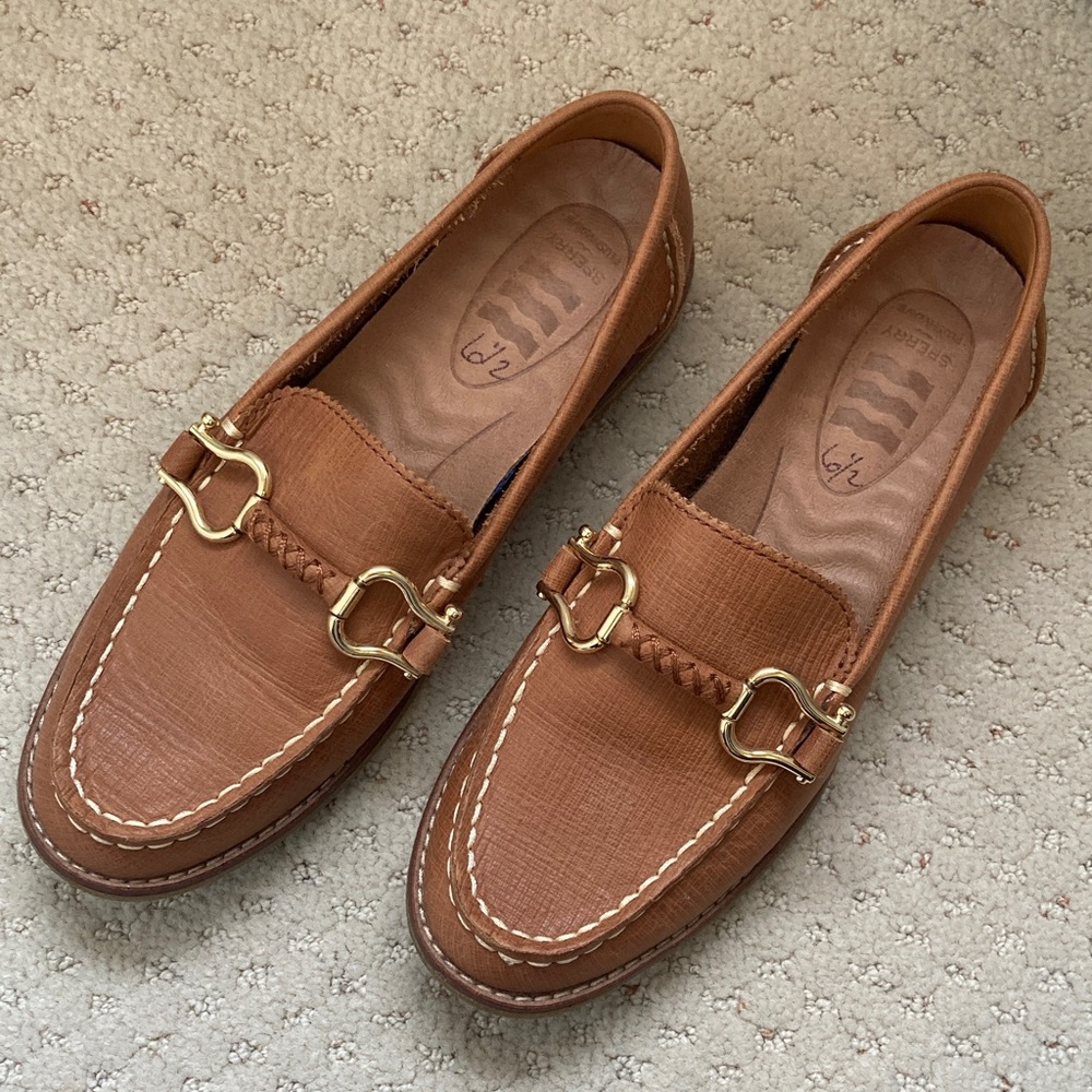 Sperry Women's Seaport Penny Loafers with Gold Buckle Detail
